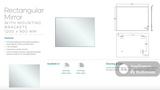 Fienza BEM-12090 Bevel Edge Rectangular Mirror 1200 x 900mm - Mirrors