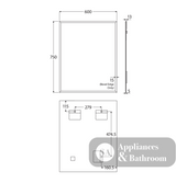 Fienza BEM-6075 Bevel Edge Rectangular Mirror 600 x 750mm - Mirrors