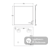 Fienza BEM-7575 Bevel Edge Rectangular Mirror 750 x 750mm - Mirrors