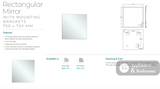 Fienza BEM-7575 Bevel Edge Rectangular Mirror 750 x 750mm - Mirrors