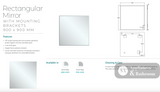 Fienza BEM-9090 Bevel Edge Rectangular Mirror 900 x 900mm - Mirrors
