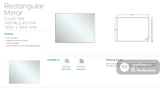 Fienza BEM12090G Bevel Edge Rectangular Glue-On Mirror 1200 x 900mm - Mirrors