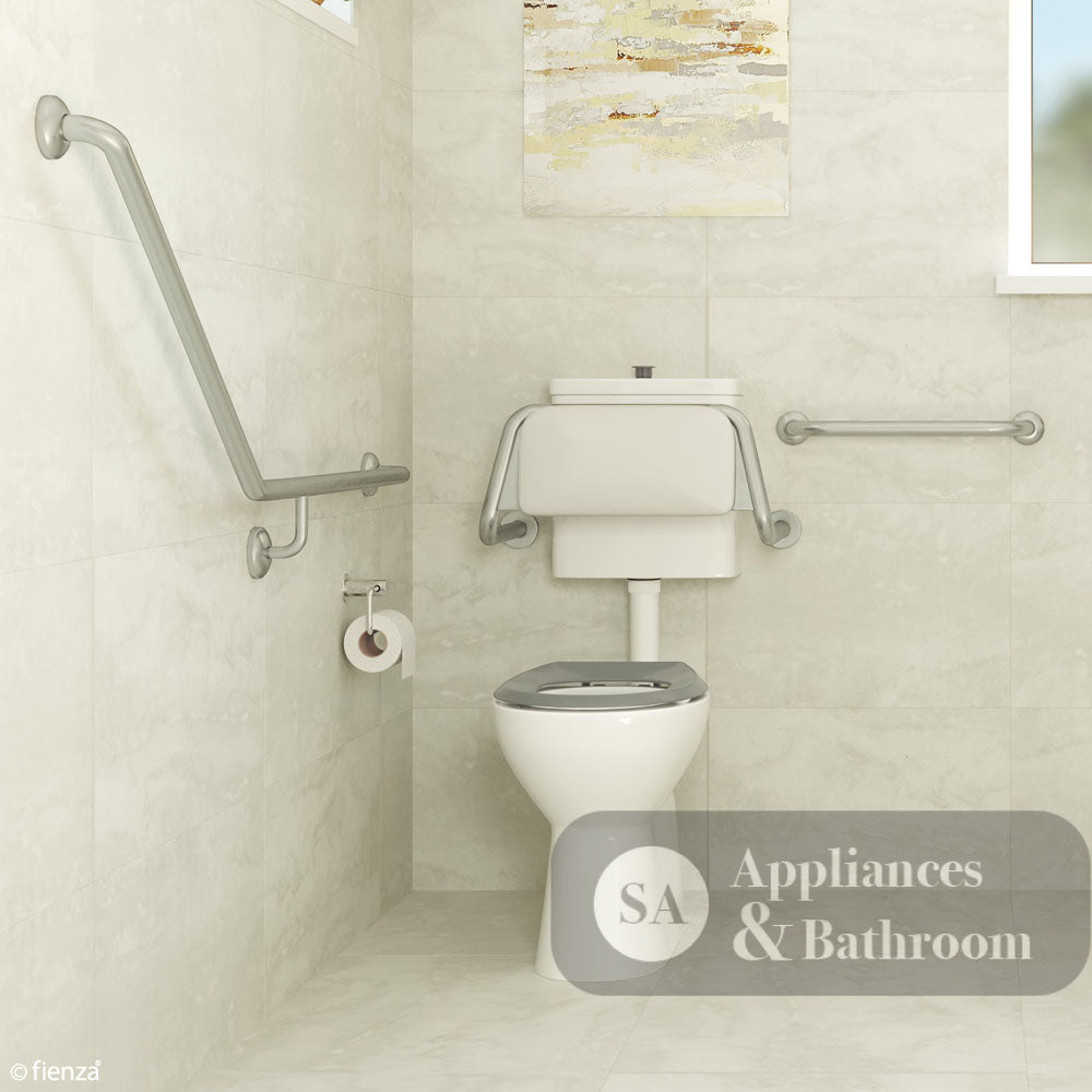 Fienza CARE2L Accessible Toilet Care Kit 2 with Left Hand 40° Degrees Rail Blue Seat - Adjustable Link Toilet