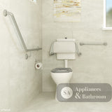 Fienza CARE2L Accessible Toilet Care Kit 2 with Left Hand 40° Degrees Rail Blue Seat - Adjustable Link Toilet