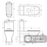 Fienza CARE4LL CARE4LR Delta Accessible Care Kit with Left Hand 90° Degrees Rail - Back-To-Wall Toilet