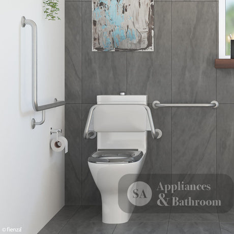 Fienza CARE4LL CARE4LR Delta Accessible Care Kit with Left Hand 90° Degrees Rail - Back-To-Wall Toilet