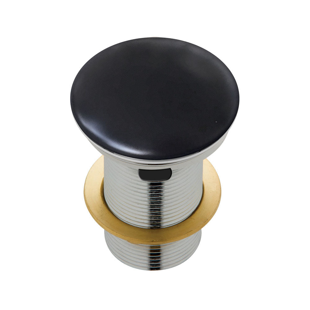 Fienza Ceramic Cap Pop-Up Waste with Overflow 32mm - Matte Black - Basin Pop up Waste