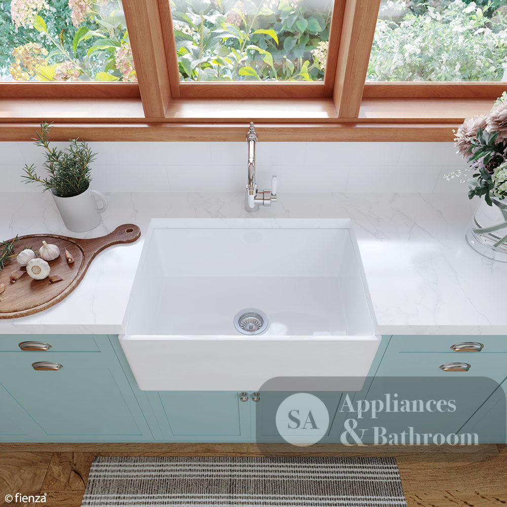 Fienza Winston 68700 Single Butler Sink Small White 675X475X250Mm - Special Order Kitchen Sinks