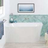 Fienza Chloe Acrylic Corner Bath 1400mm FR75-1400R-OF - Gloss White - Back To Wall Bath