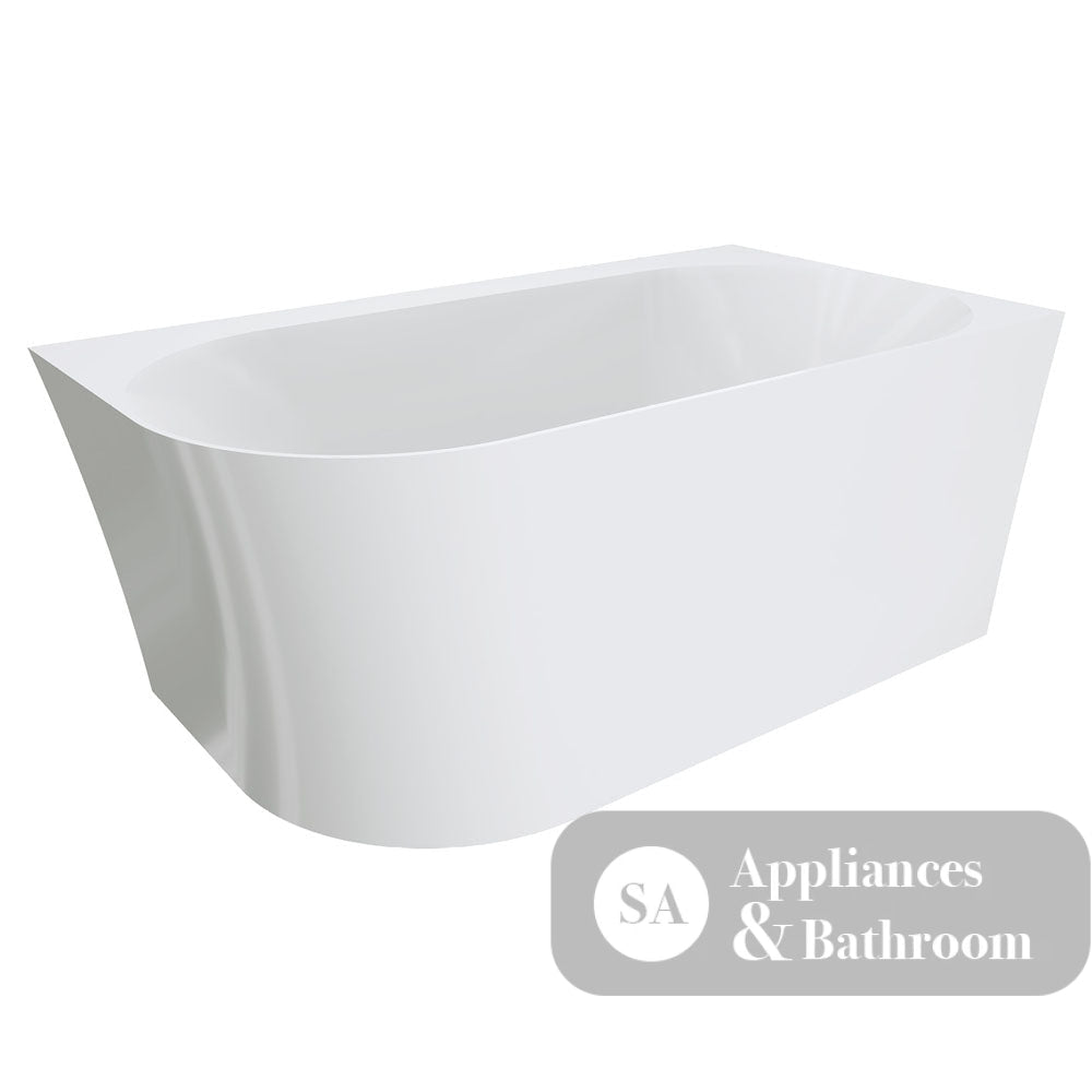 Fienza Chloe Acrylic Corner Bath 1400mm FR75-1400R-OF - Gloss White - Left Corner - Back To Wall Bath