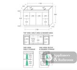 Fienza CIT120NKW Citi 1200mm Sink & Vanity on Kickboard - Laundry Cabinets