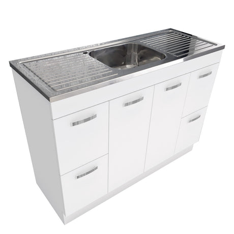 Fienza CIT120NKW Citi 1200mm Sink & Vanity on Kickboard - Laundry Cabinets