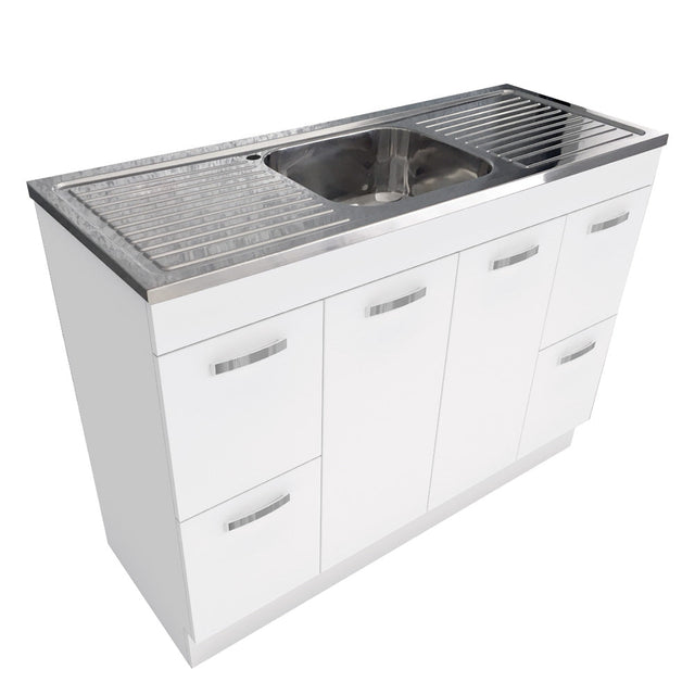 Fienza CIT120NKW Citi 1200mm Sink & Vanity on Kickboard - Laundry Cabinets