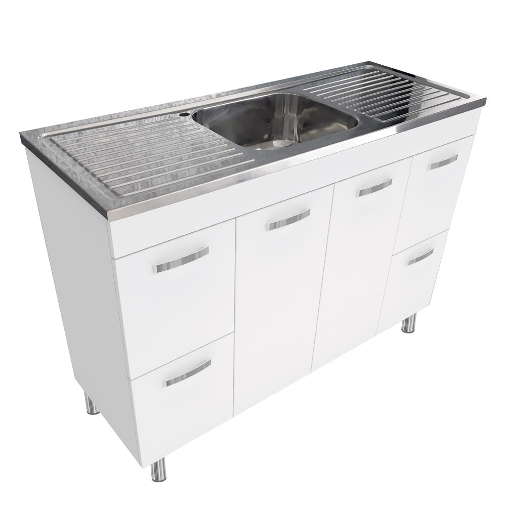Fienza CIT120NLW Citi 1200mm Sink & Vanity on Legs - Laundry Cabinets
