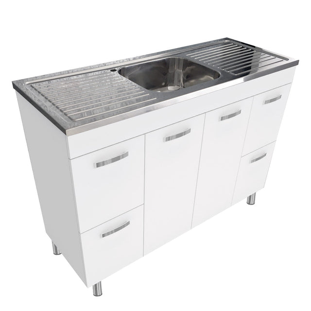 Fienza CIT120NLW Citi 1200mm Sink & Vanity on Legs - Laundry Cabinets