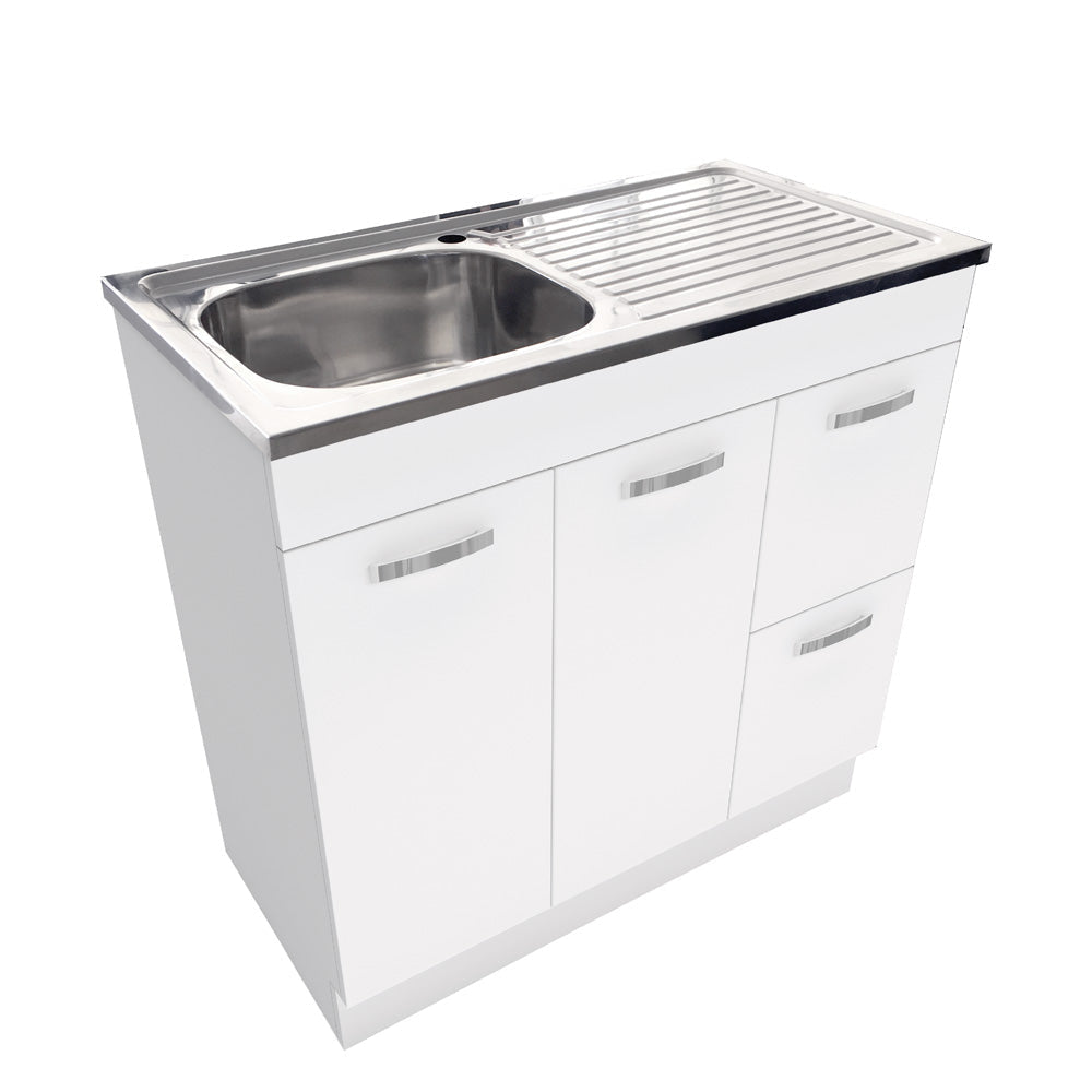 Fienza CIT90NKWR Citi 900mm Sink & Vanity on Kickboard - Laundry Cabinets
