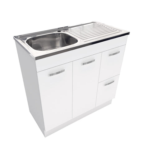 Fienza CIT90NKWR Citi 900mm Sink & Vanity on Kickboard - Laundry Cabinets