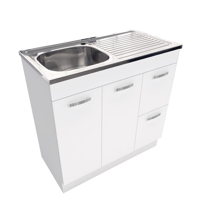 Fienza CIT90NKWR Citi 900mm Sink & Vanity on Kickboard - Laundry Cabinets