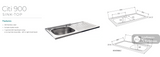 Fienza CIT90NLW Citi 900mm Sink & Vanity on Legs - Laundry Cabinets