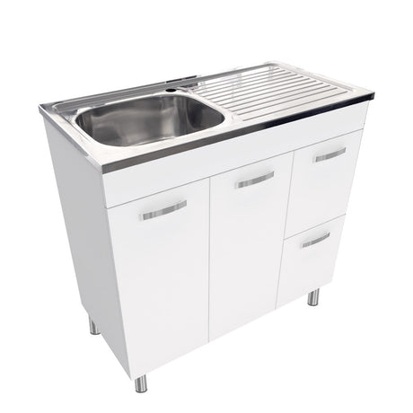 Fienza CIT90NLW Citi 900mm Sink & Vanity on Legs - Laundry Cabinets