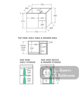 Fienza Crystal Pure 750Mm Sc75Zl Undermount Stone Top Wall Hung Vanity Unit Fingerpull Left Drawers