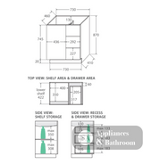Fienza Crystal Pure Sc75Cl 750Mm Undermount Stone Top Fingerpull Vanity Unit With Kickboard Left