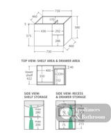 Fienza Crystal Pure Sc75Fr 750Mm Undermount Stone Top Fingerpull Wall Hung Vanity Unit Right Drawers