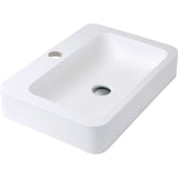 Fienza CSB010 Rondo 600mm 1 Tap Hole Cast Stone Above Counter Basin Matte White - Basins