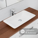 Fienza CSB03 Classique 600mm Above Counter Solid Surface Basin Matte White - Basins