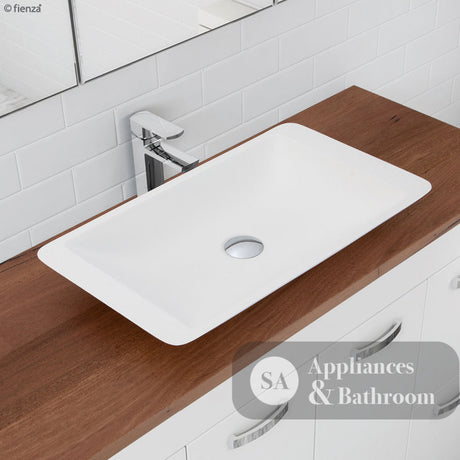 Fienza CSB03 Classique 600mm Above Counter Solid Surface Basin Matte White - Basins