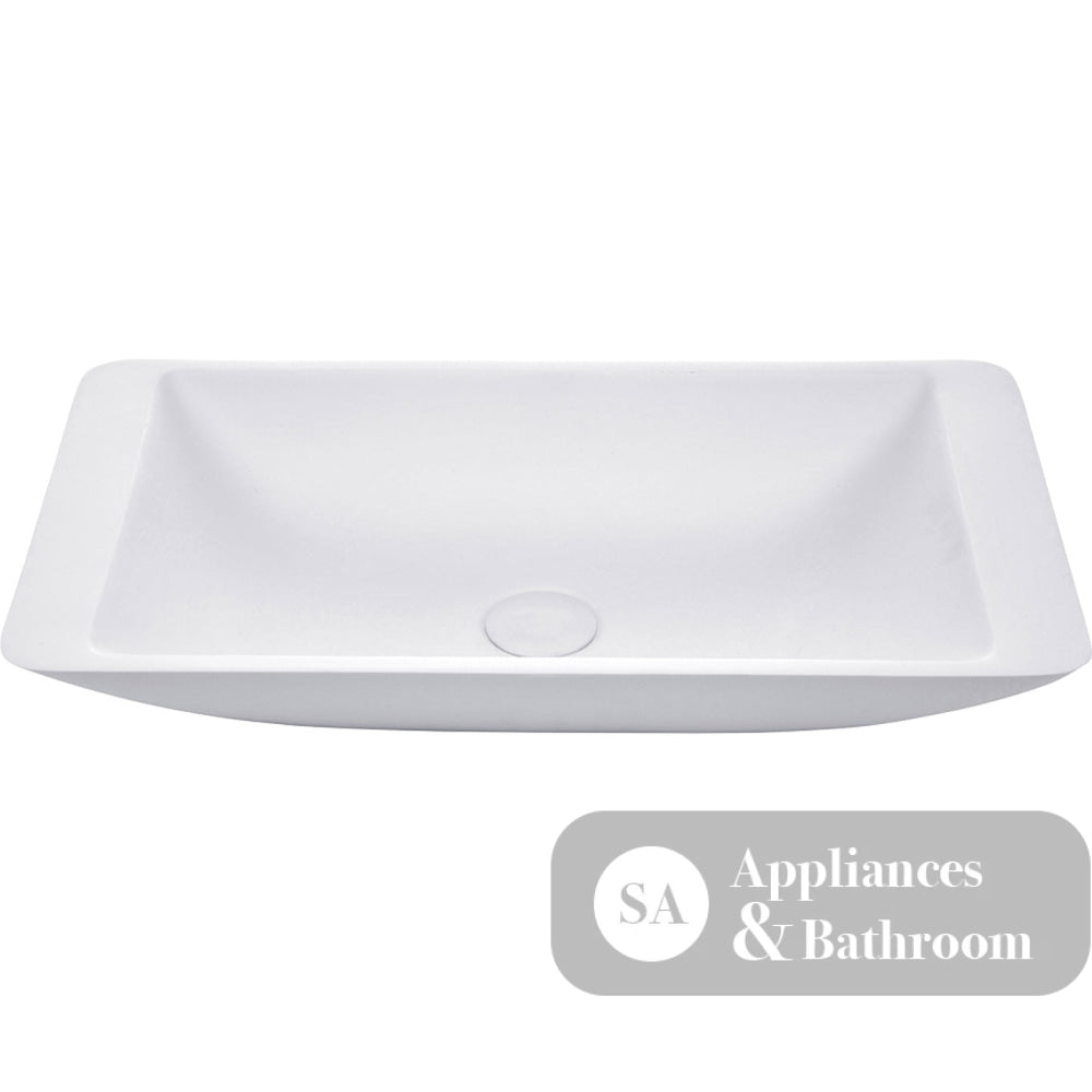 Fienza CSB03 Classique 600mm Above Counter Solid Surface Basin Matte White - Basins