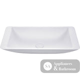 Fienza CSB03 Classique 600mm Above Counter Solid Surface Basin Matte White - Basins