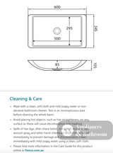 Fienza CSB03 Classique 600mm Above Counter Solid Surface Basin Matte White - Basins