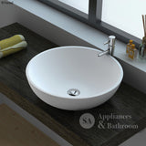 Fienza CSB038 Lexy Above 380mm Counter Solid Surface Basin Matte White - Basins