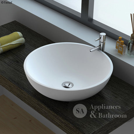 Fienza CSB038 Lexy Above 380mm Counter Solid Surface Basin Matte White - Basins