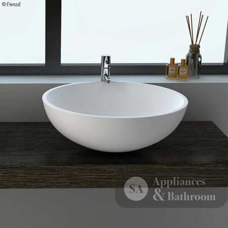 Fienza CSB038 Lexy Above 380mm Counter Solid Surface Basin Matte White - Basins