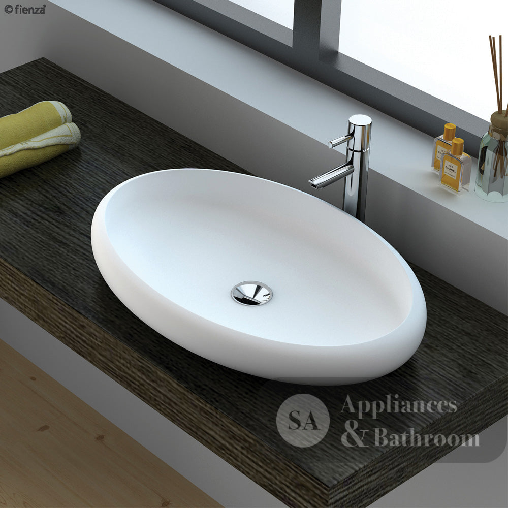Fienza CSB088 Antonia Cast Stone Solid Surface Basin Matte White - Basins