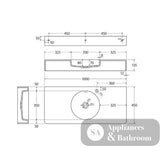 Fienza CSB11-100-0 Encanto 1000 Cast Stone Wall Basin No Tap Hole - Basins