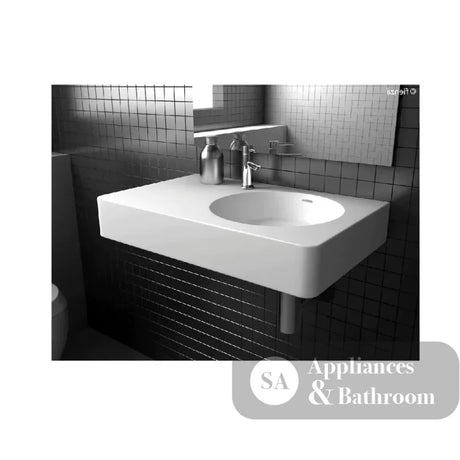 Fienza CSB11-70R-0 Encanto 700 Cast Stone Wall Basin No Tap Hole Right Bowl - Basins