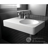 Fienza CSB11-70R Encanto 700 Cast Stone Wall Basin One Tap Hole Right Bowl - Basins