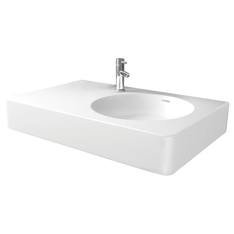 Fienza CSB11-70R Encanto 700 Cast Stone Wall Basin One Tap Hole Right Bowl - Basins
