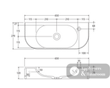 Fienza CSB310-1 Minka Solid Surface Wall Basin 1 Tap Hole - Basins