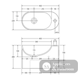 Fienza CSB311 Ari Cast Stone Wall Basin No Tap Hole - Basins