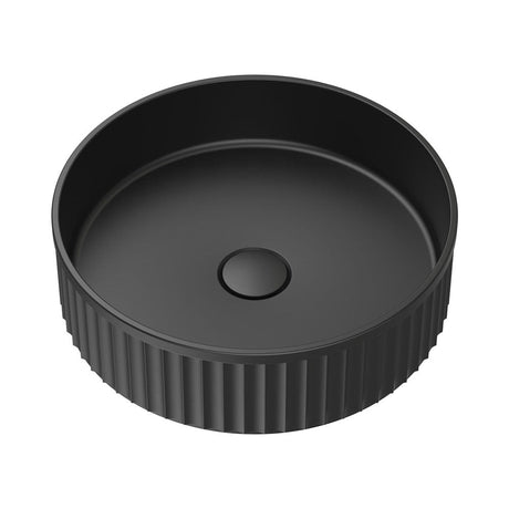 Fienza CSB802B Minka Round Solid Surface Above Counter Basin Matte Black - Basins