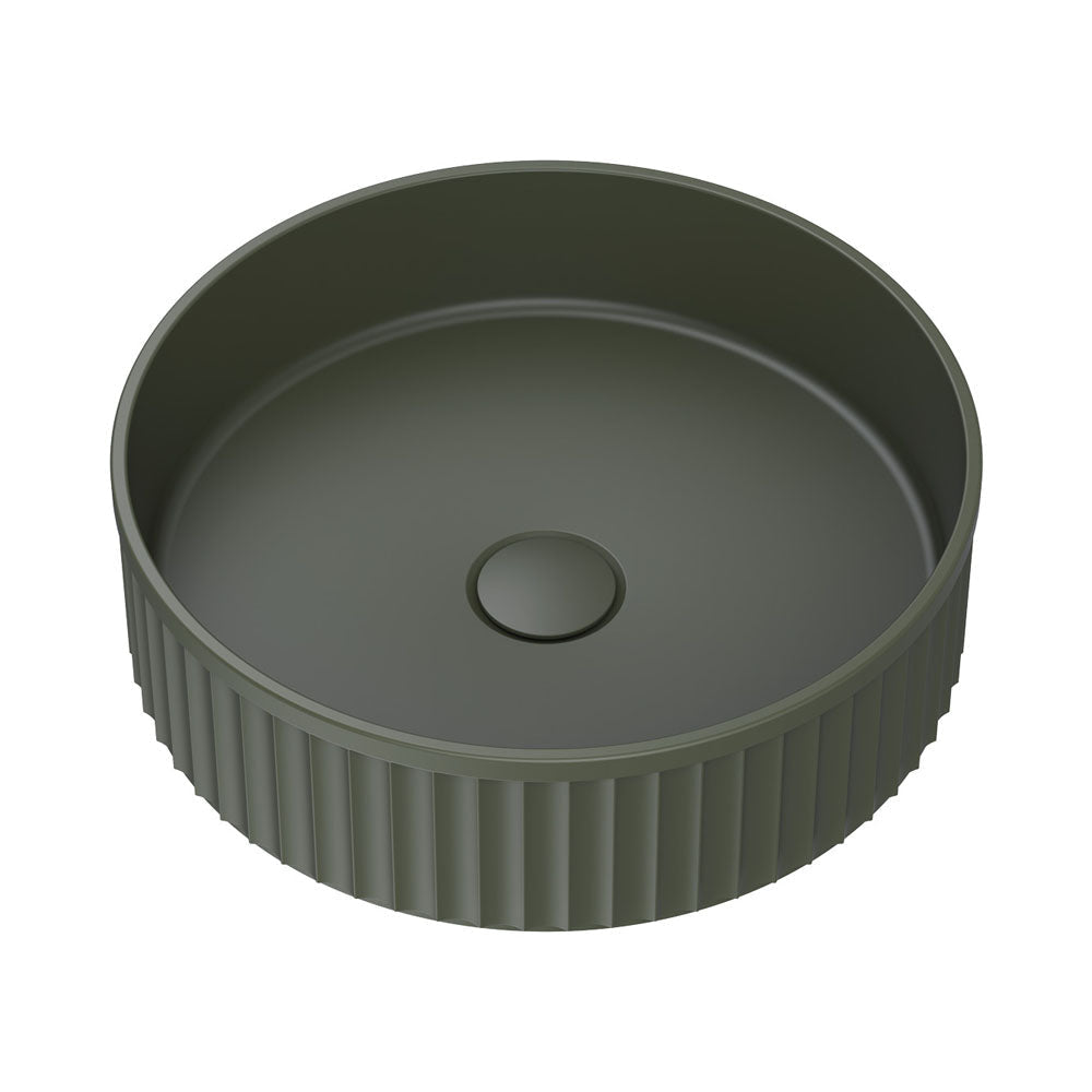 Fienza CSB802F Minka Round Solid Surface Above Counter Basin Forest Finish - Basins