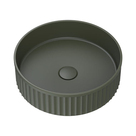Fienza CSB802F Minka Round Solid Surface Above Counter Basin Forest Finish - Basins