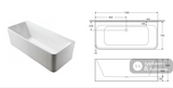 Fienza Delta Back to Wall Acrylic Bath 1700mm - Gloss White - Back To Wall Bath