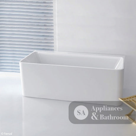 Fienza Delta Back to Wall Acrylic Bath 1700mm - Gloss White - Back To Wall Bath