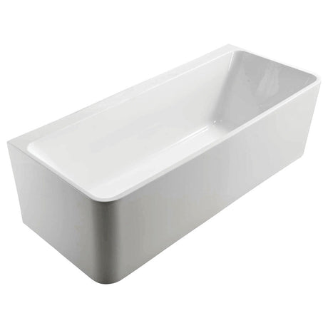 Fienza Delta Back to Wall Acrylic Bath 1700mm - Gloss White - Back To Wall Bath