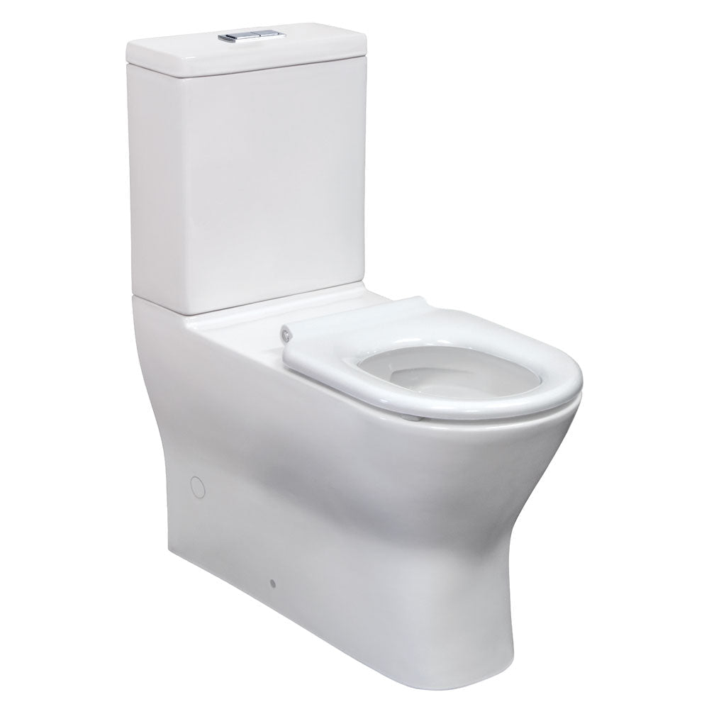 Fienza Delta Care Back-to-Wall Toilet Suite White Seat - Slim Buttons - Back to Wall Suites